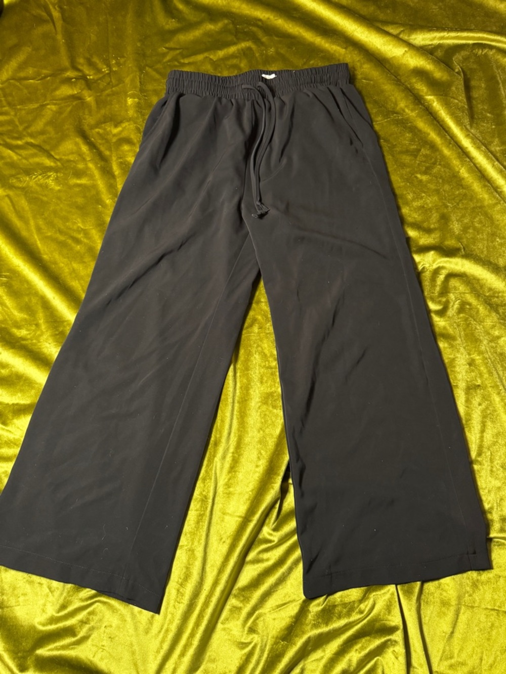 MELLODAY Black Wide-Leg Drawstring Pants